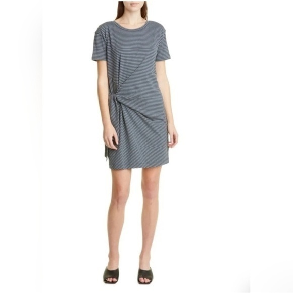 Vince Classic Stripe Side Tie Shirt Dress size XL - Picture 1 of 13